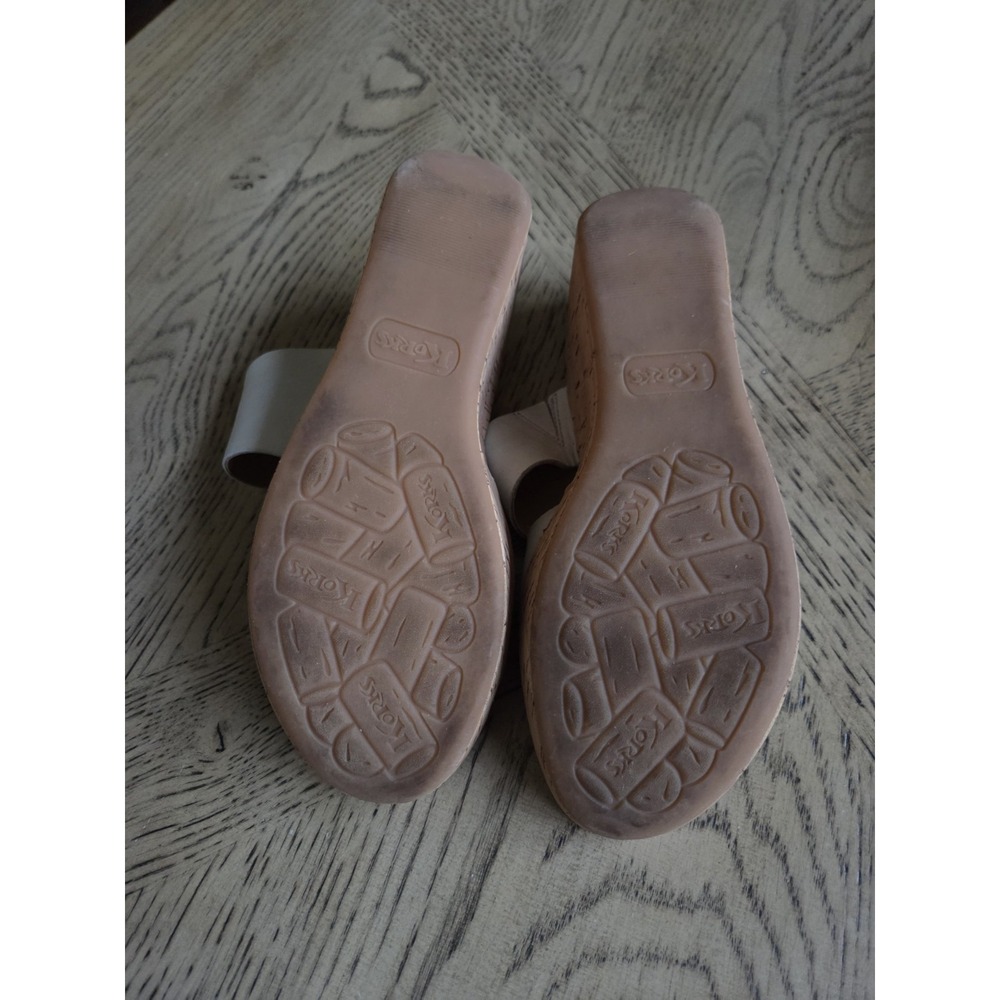 Korks Sandals Womens Size 9 Ease Deltona Wedge Sandals Light Gray Green Strappy - Picture 11 of 12